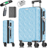 Reiskoffer met wielen - Handbagage - 55L - Blauw - KESSER®